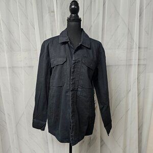 NWT Billabong Stealth Hudson Dark Gray Unisex Button Canvas Utility Jacket M
